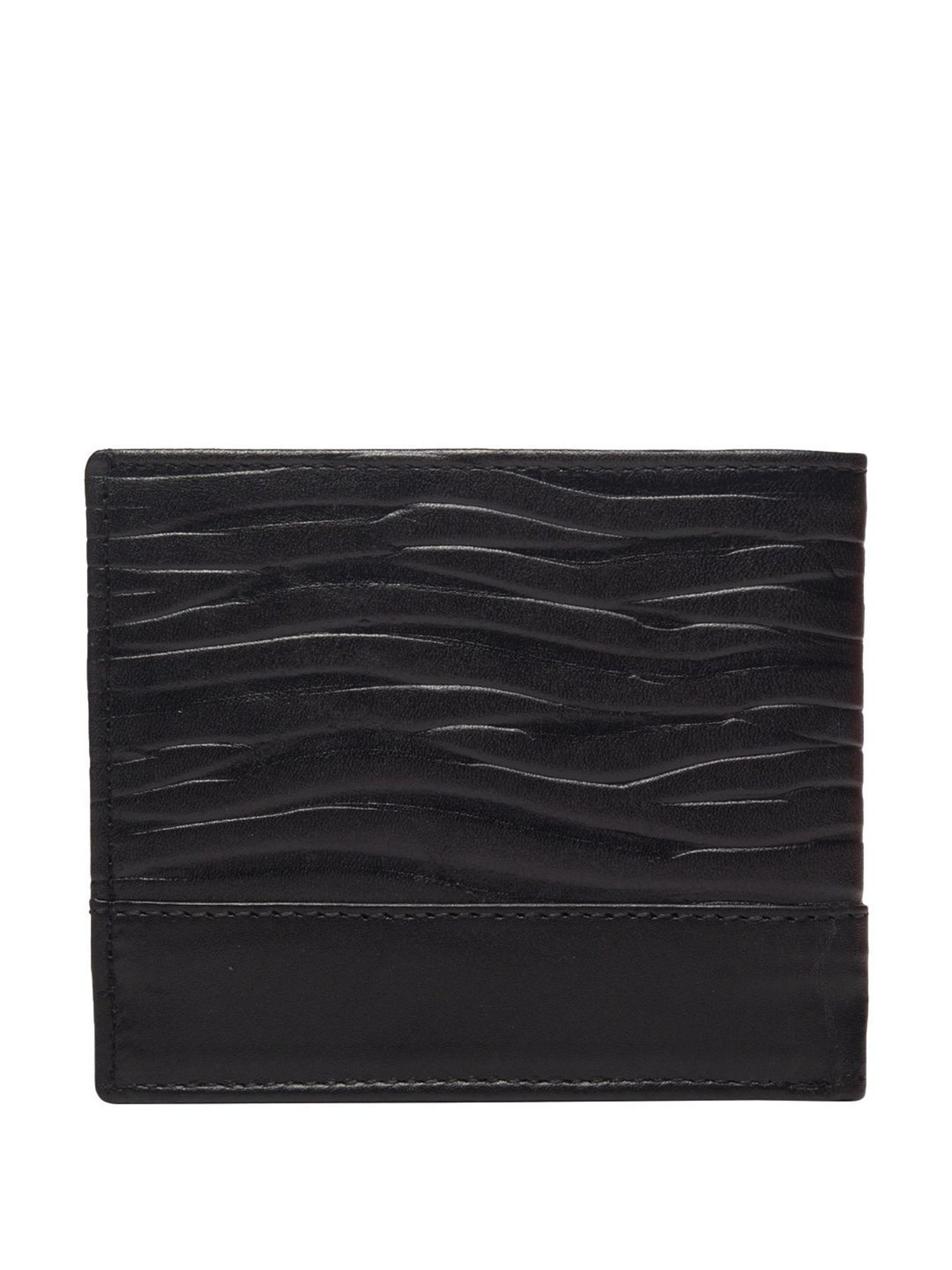 Carlton London Black Formal Leather Bi-Fold Wallet For Men