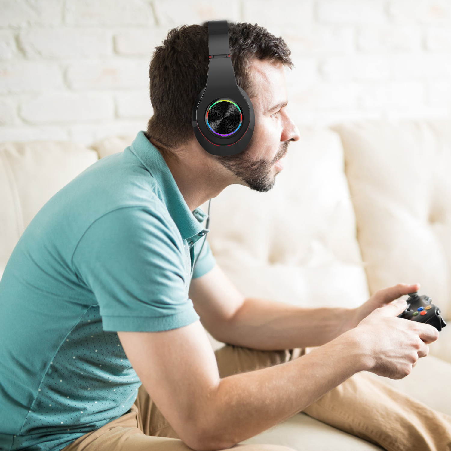 Donwell  For PS5 PS4 Xbox One PC Microphone Wireless Pro Gaming Headset With Mic  Foldable Headphones Wireless Headset Over Ear Noise Reduction Earphone Stereo