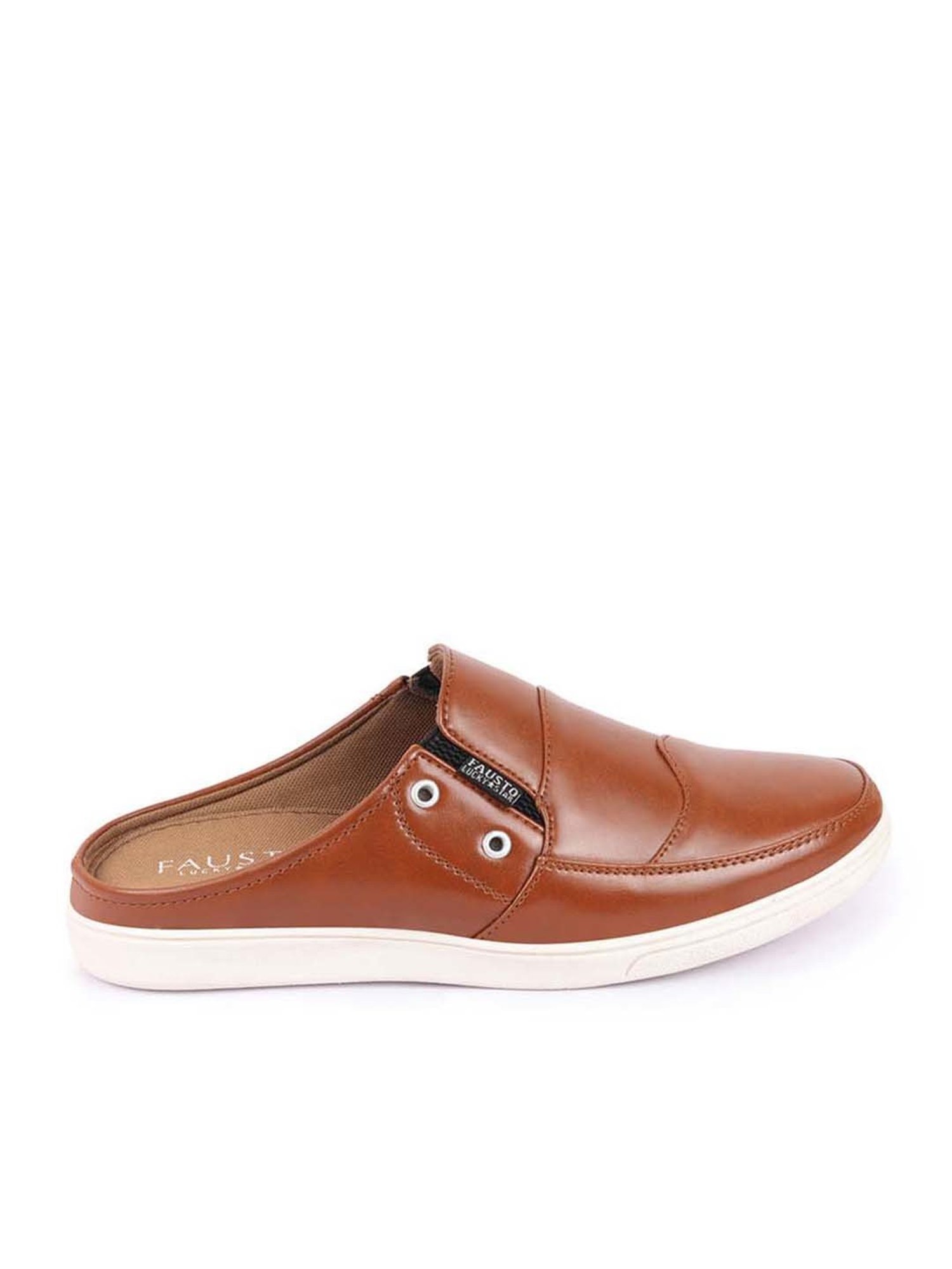 Fausto Men's Tan Mule Shoes