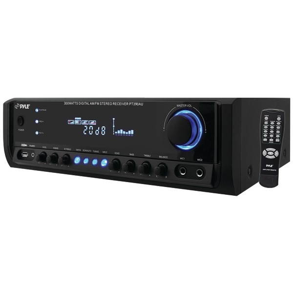 Pyle Audio - PT390AU - PyleHome PT390AU AM/FM Receiver - 300 W RMS - 4 Channel - AM, FM - USB - iPod Supported
