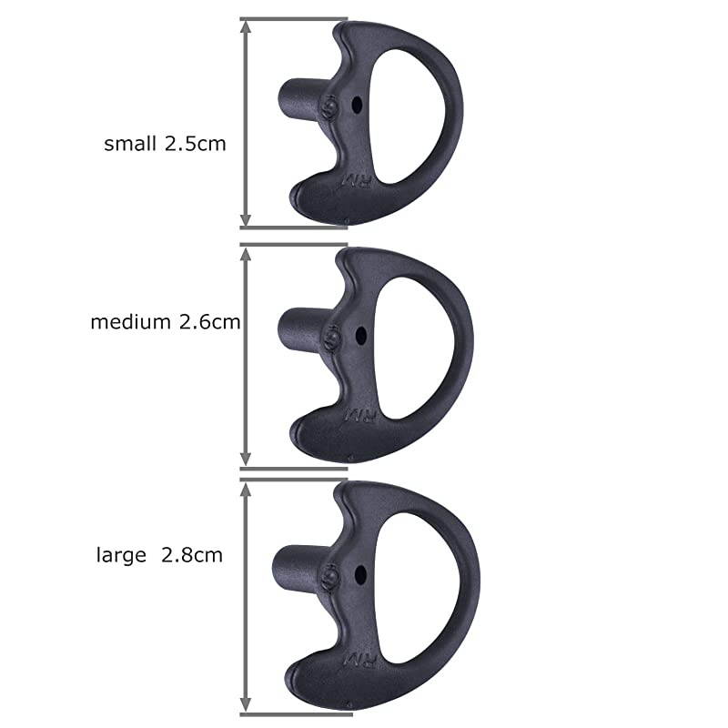 Two Way Radio Ear Mold Replacement Soft Silicone Ear Insert for Acoustic Coil Tube Earpiece Black 5 Pair Large