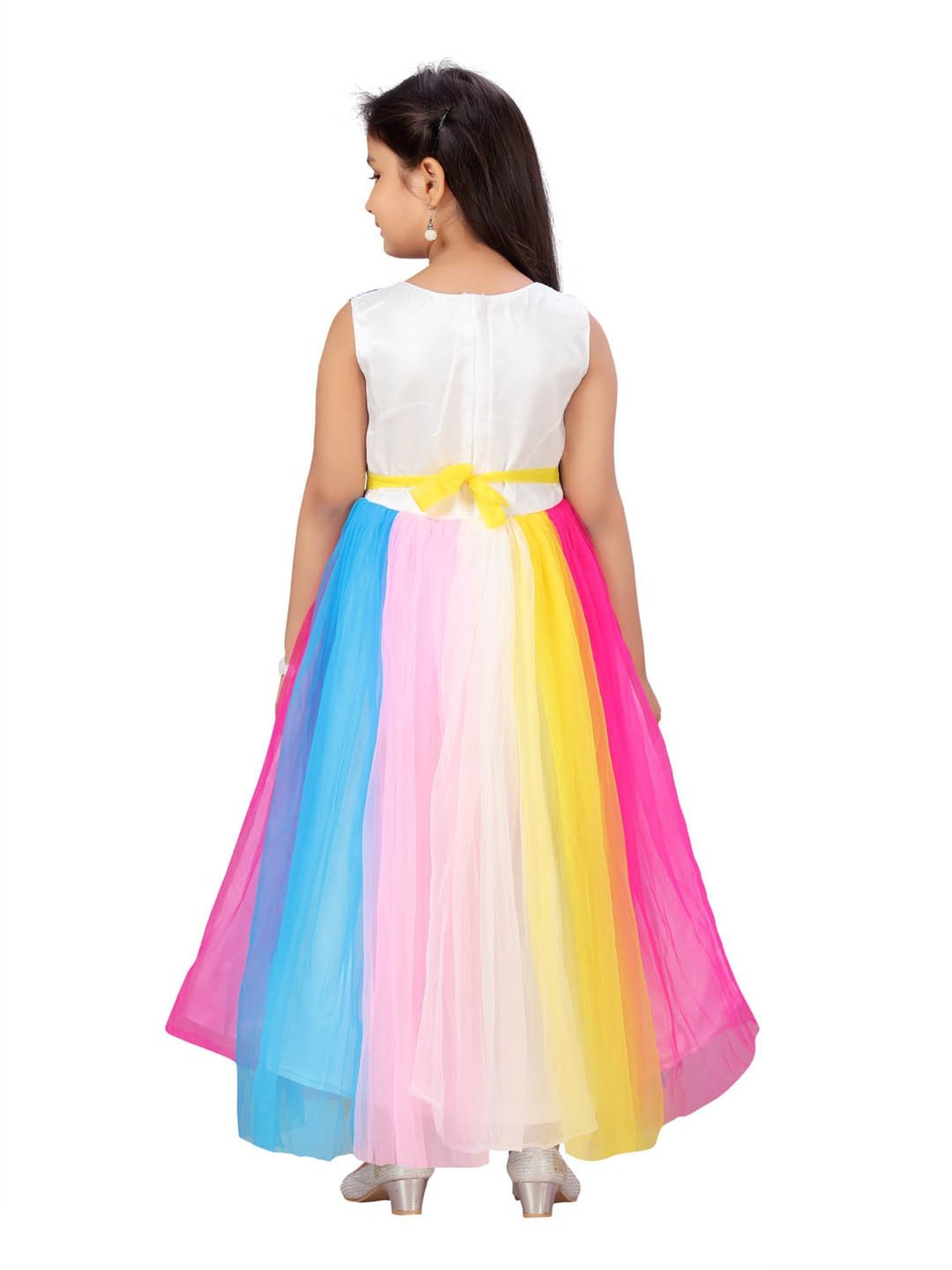 Aarika Kids Multicolor Unicorn Print Gown