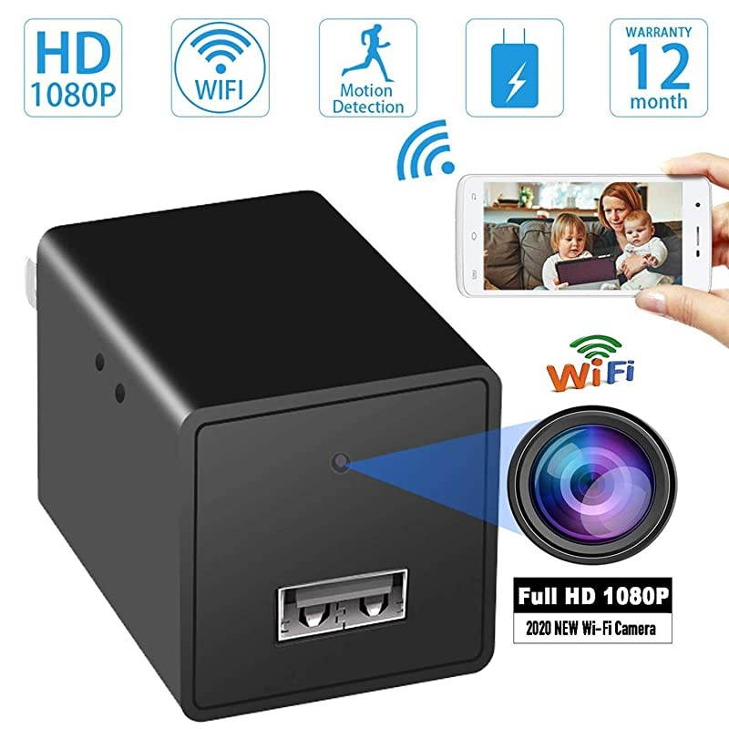 Spy Camera Wireless Hidden WiFi Camera with Remote Viewing 1080P HD Nanny Cam Security Camera USB Charger Camera Indoor Video Recorder Motion Activated Support iOSAndroid App