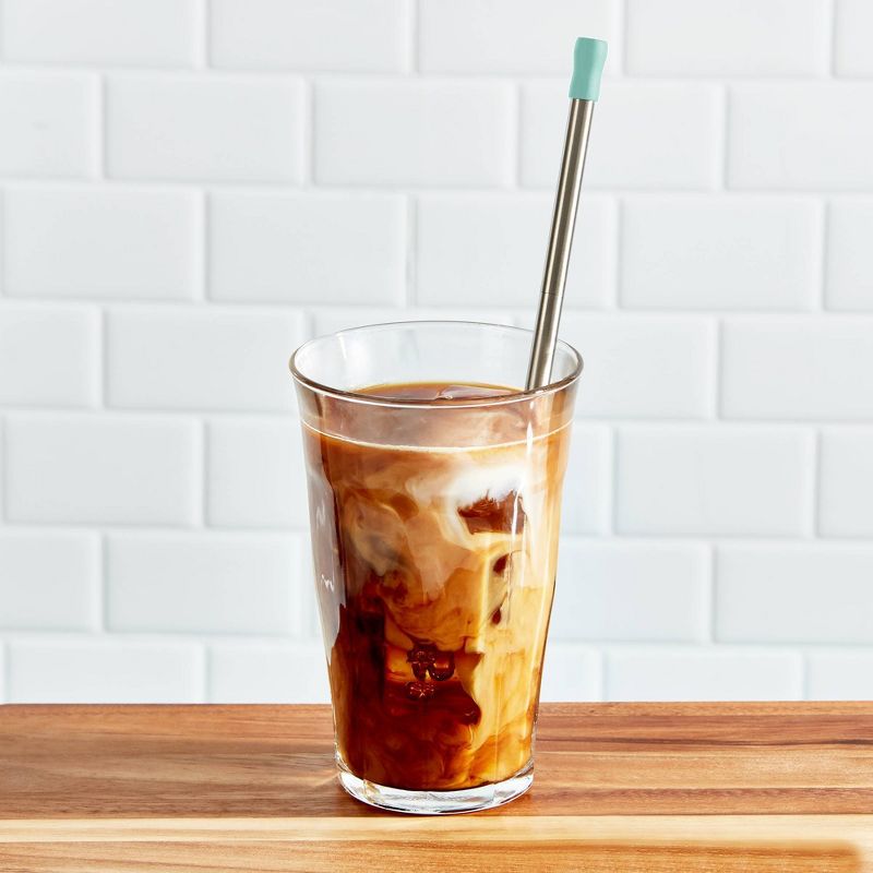 Dash Magnetic Collapsible Super Straw with Carrying Case Aqua