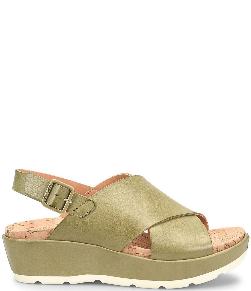 Kork-Ease Chloe Leather Slingback Wedge Sandals