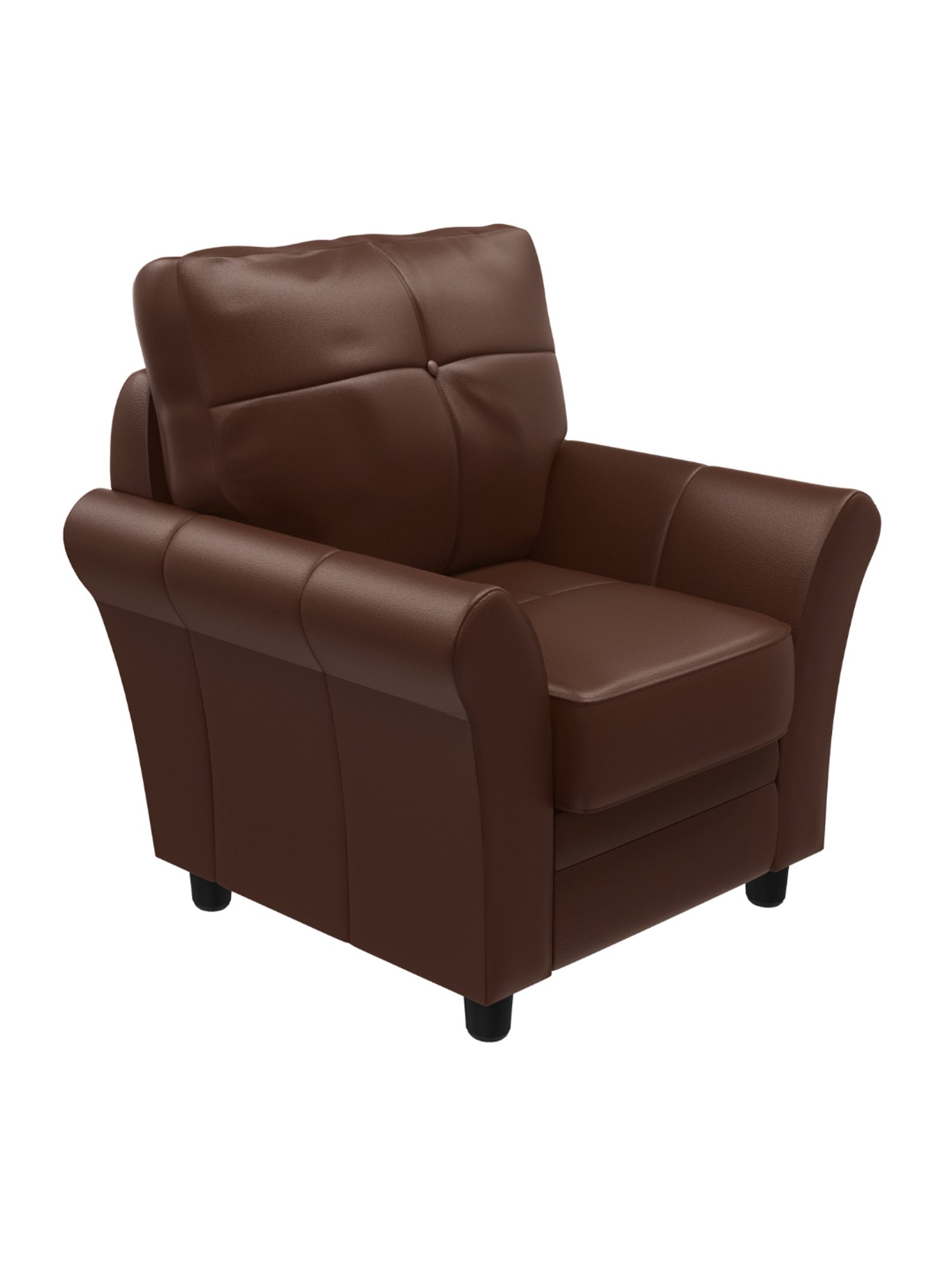 Godrej Interio Orlando Brown Leatherette 1 Seater Sofa