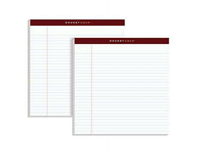 TOPS&trade; Double Docket&trade; Gold Perforated Writing Pads, 8 1/2" x 11 3/4", Legal Ruled, 200 Pages (100 Sheets), White, Pack Of 2