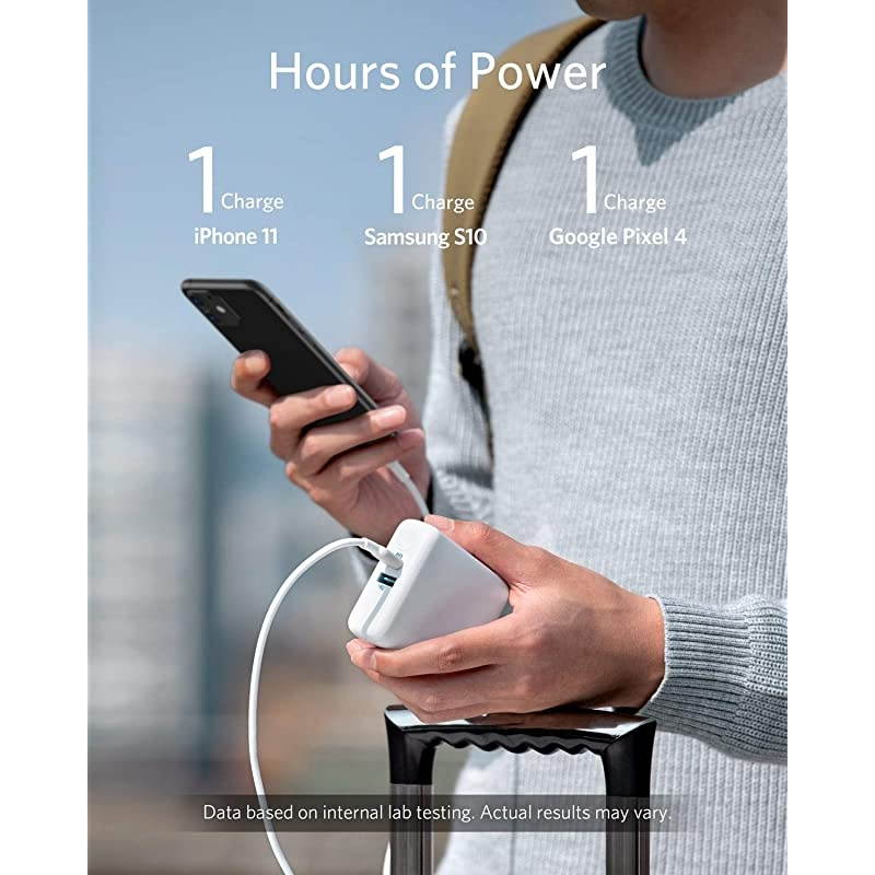 PowerCore Fusion III PIQ 3.0, 18W USB-C Portable Charger 2-in-1 with Power Delivery Wall Charger for iPhone12,12Mini, 11, iPad, Samsung, Pixel and More