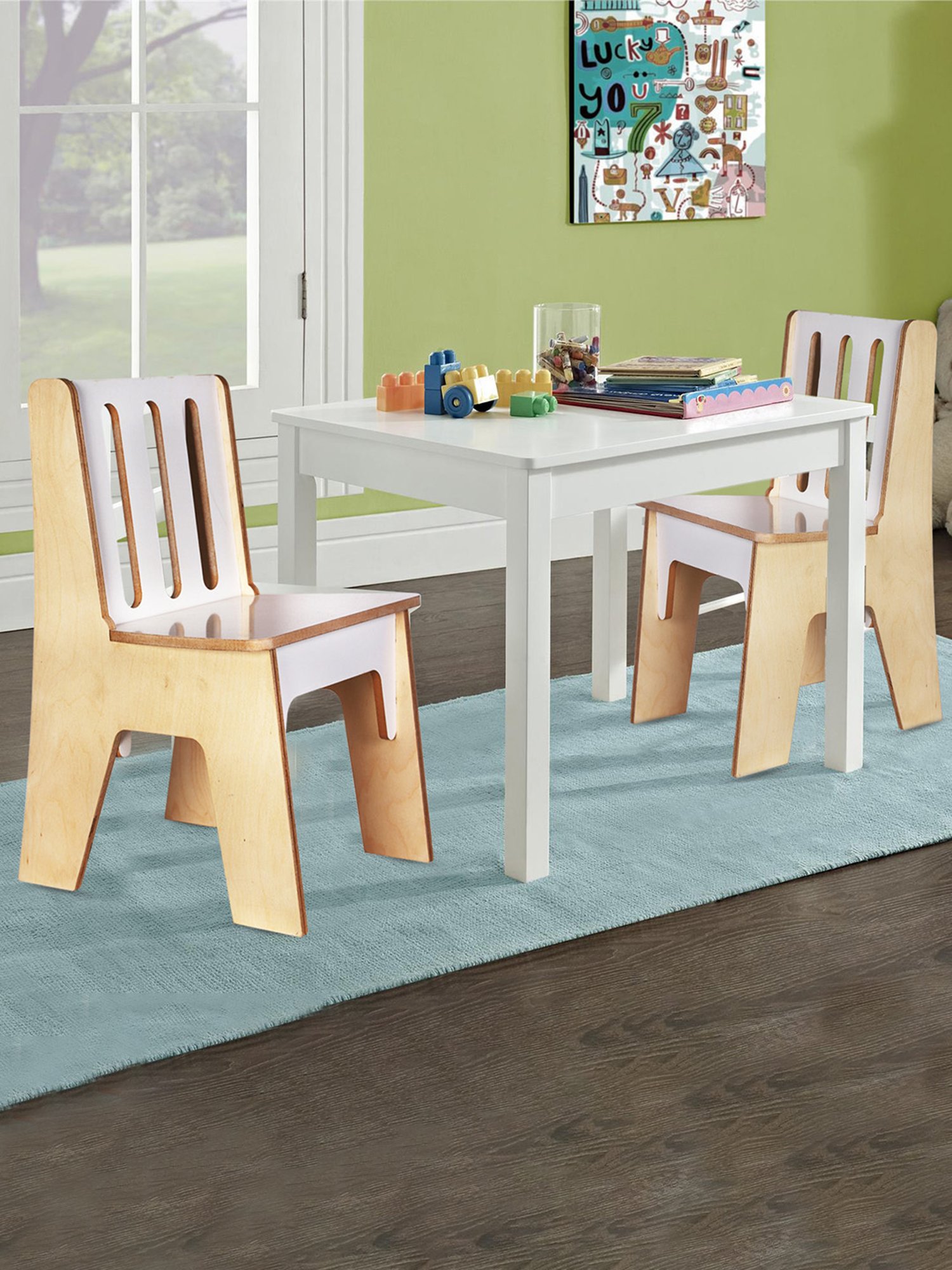 Kiddery Natural Wooden Montessori Inspired Chair (Age 3-8 Years)