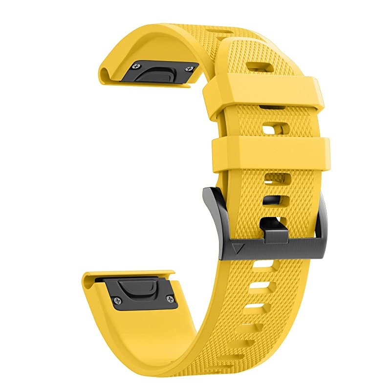 Compatible with Fenix 5 Band Easy Fit 22mm Width Soft Silicone Watch Strap Replacement for Fenix 5Fenix 5 PlusForerunner 935Approach S60Quatix 5 Yellow