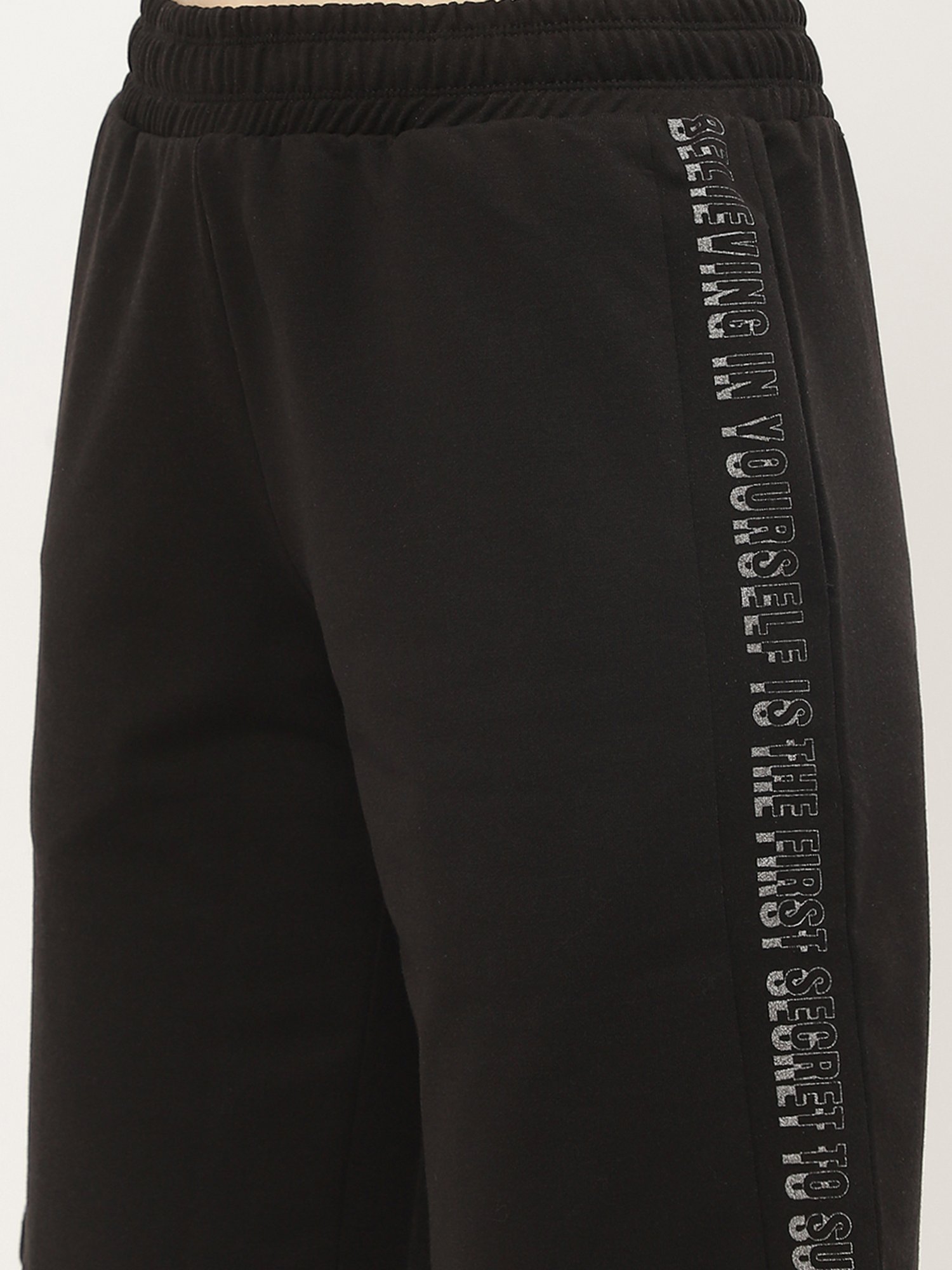 MADAME M Secret Black Cotton Relaxed Fit Shorts