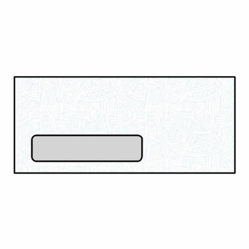 #7-1/2 Poly Window Envelopes, 3-15/16" x 7-1/2", 24#, White, Diagonal Seam, Blue Wesco Inside Tint (Box of 500)