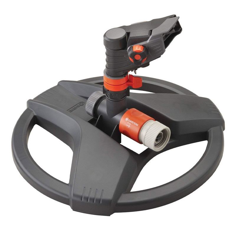 Gardena 38142 Classic Impulse Sprinkler on Weighted Base Bundle with Gardena 34200 Comfort AquaZoom Oscillating Sprinkler with Adjustable Controls