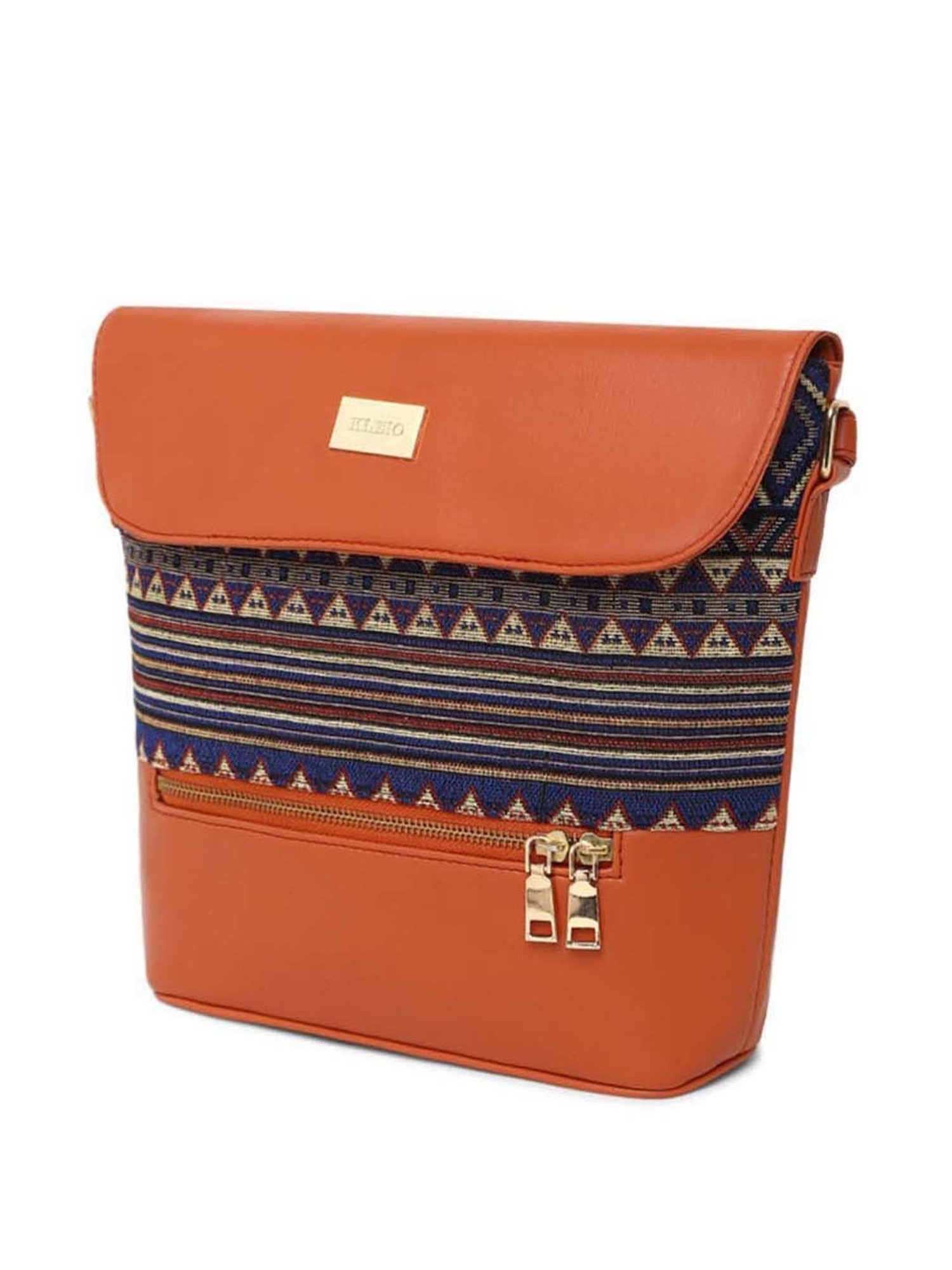 KLEIO Tan Textured Medium Sling Handbag