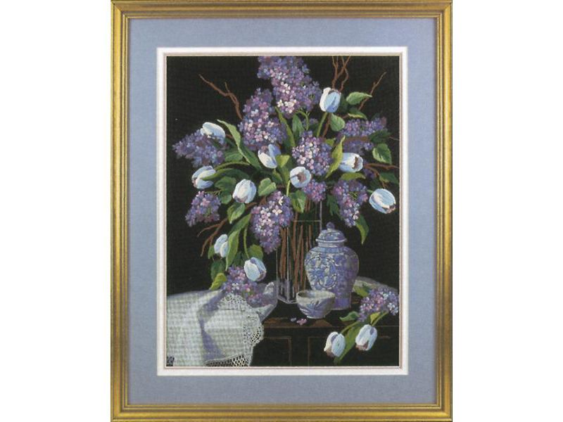 Dimensions Crewel Embroidery Kit 12"X16"-Lilacs & Lace-Stitched In Wool & Thread