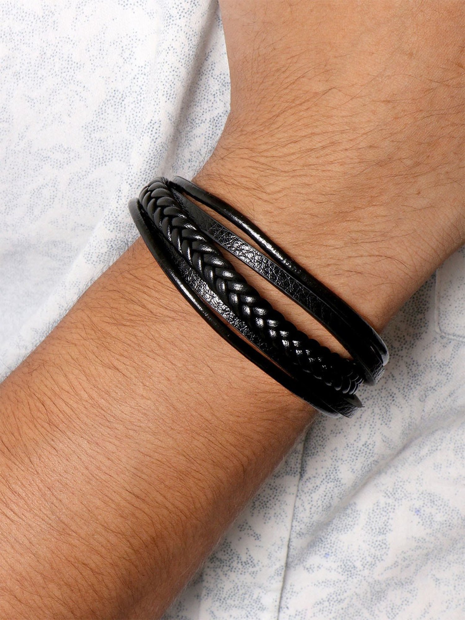 Joker & Witch All Black Charles Multi-strand Black Men's Bracelet