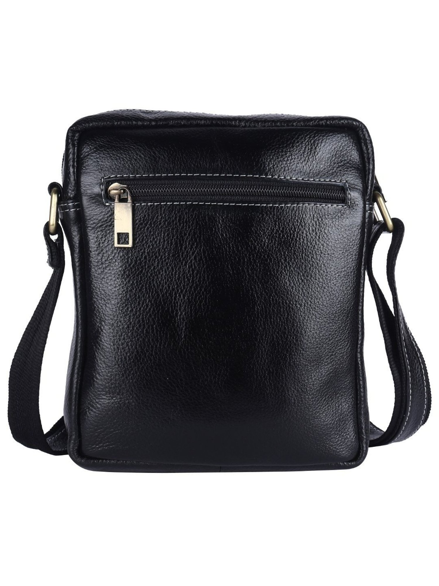 HiLEDER Black Textured Small Leather 8 inch Cross Body Bag
