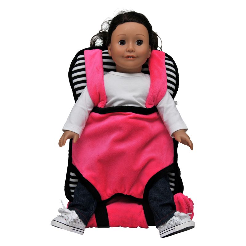 The Queen's Treasures Child Size Pink & Black Backpack with 18" Doll Carrier & Doll Sleeping Bag