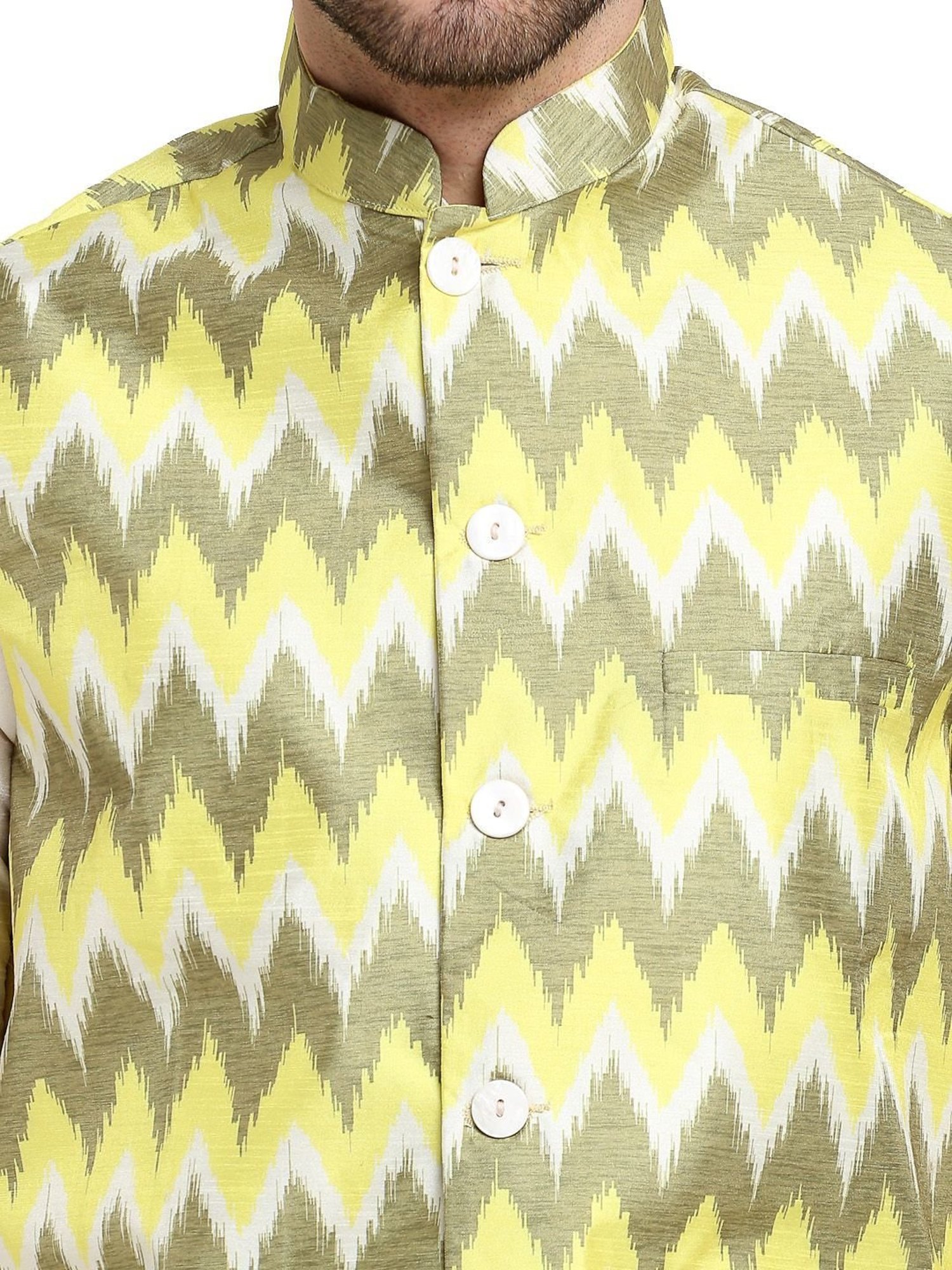 Jompers Multi  Regular Fit Printed Nehru Jackets