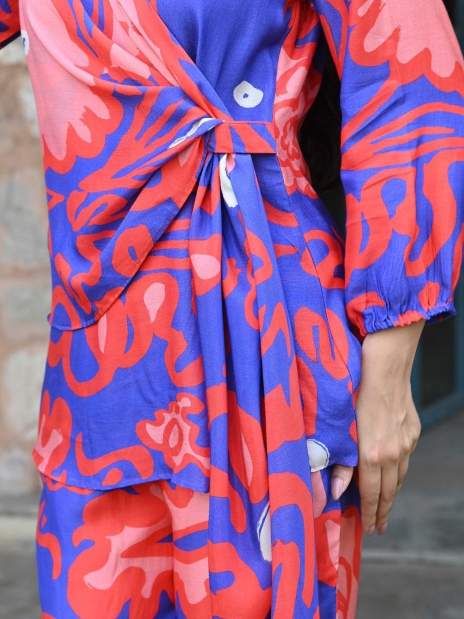 Mahee Jaipur Blue Chic Wave Tunic with Pant Co-ord Set