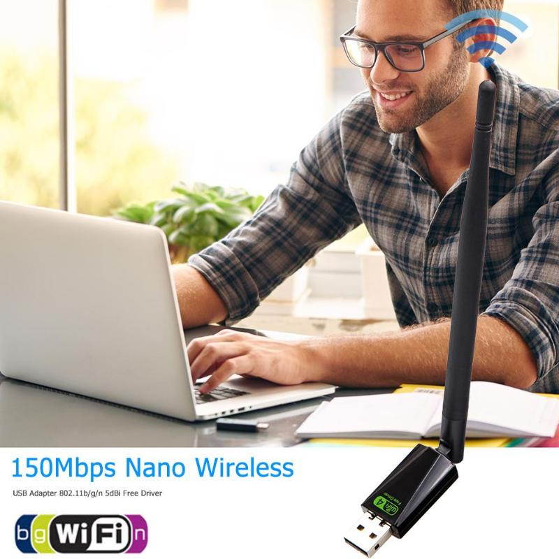 1 pcs USB2.0 Networking Card Wireless WiFi Adapter Dongle 150Mbps Lan Network Card Receiver With Antenna