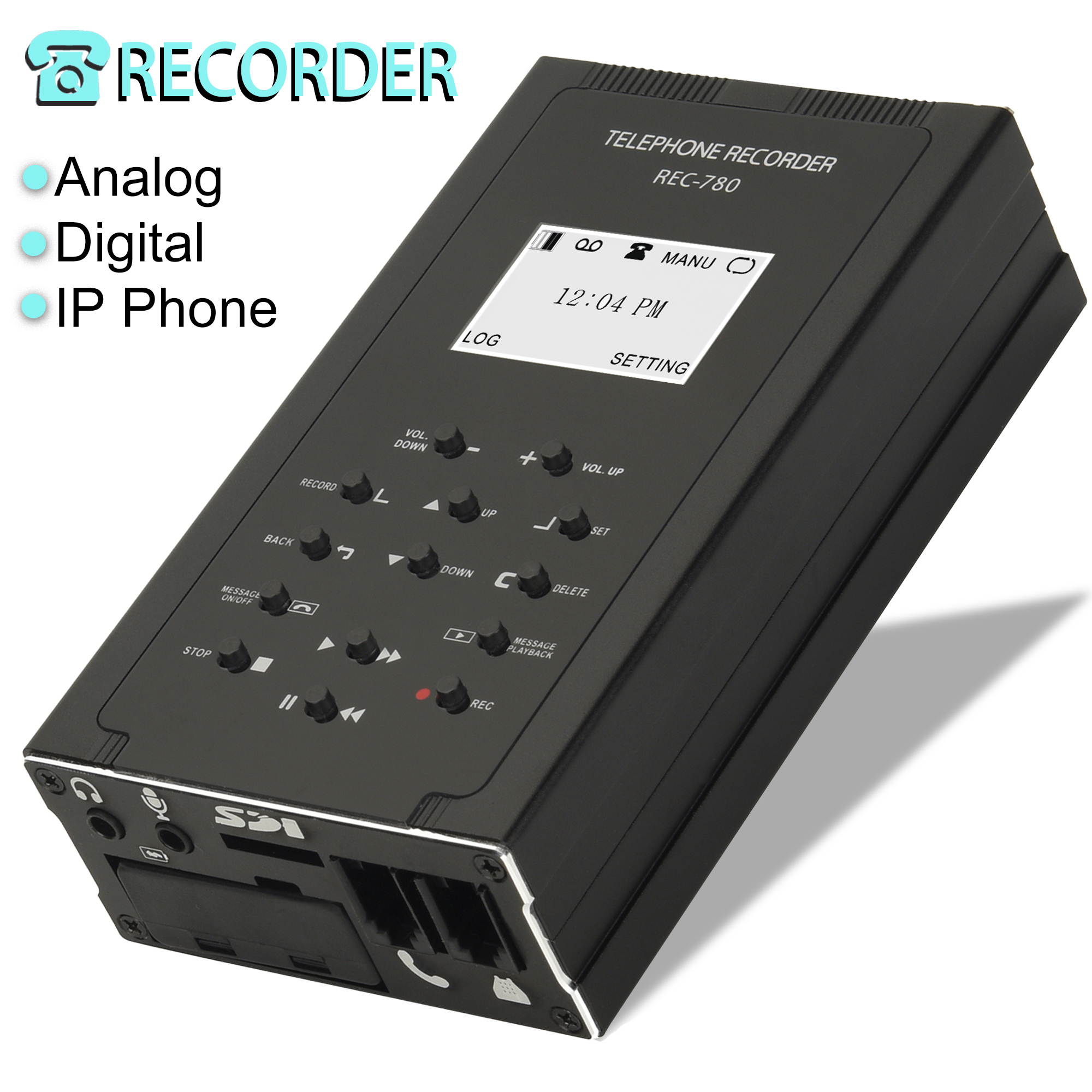 Phone Call Recorder,Automatic/manual Telephone Recording Device with Loop Recording,External Speaker and Time/Date Stamp