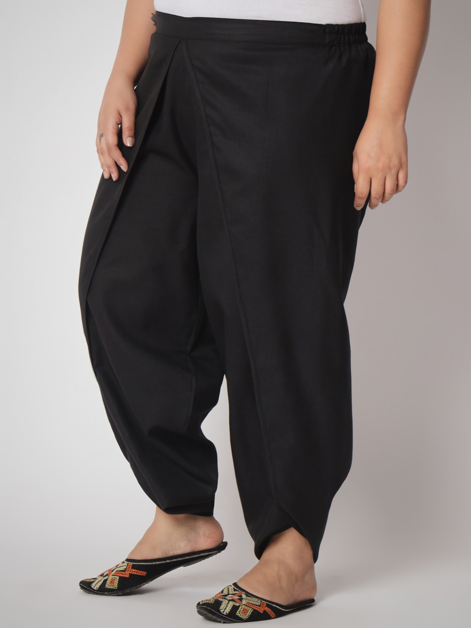 9rasa Black Plus Size Dhoti Pants