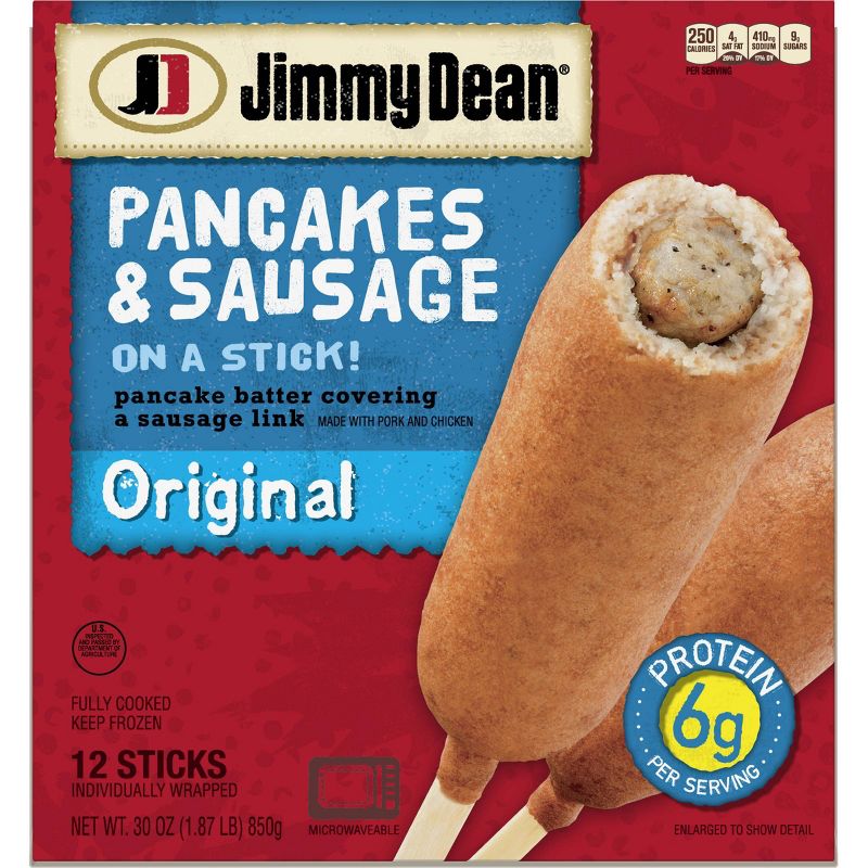 Jimmy Dean Original Frozen Pancakes & Sausage On A Stick - 12ct