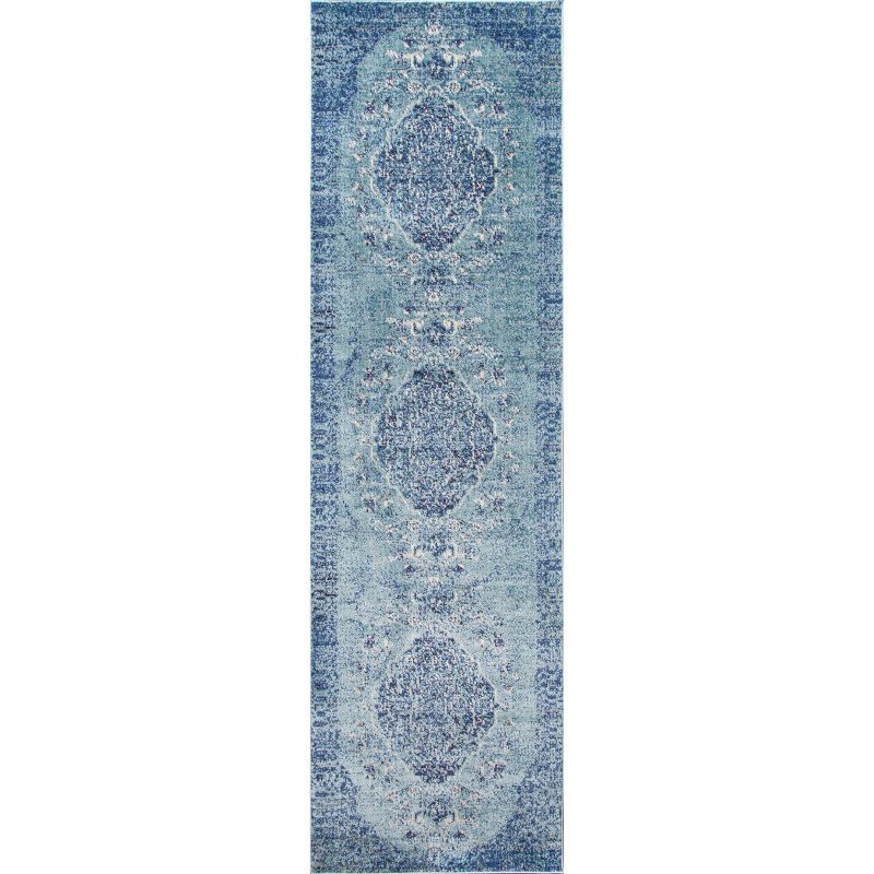 Denim Medallion Loomed Runner 2'3"X7'6" - Momeni