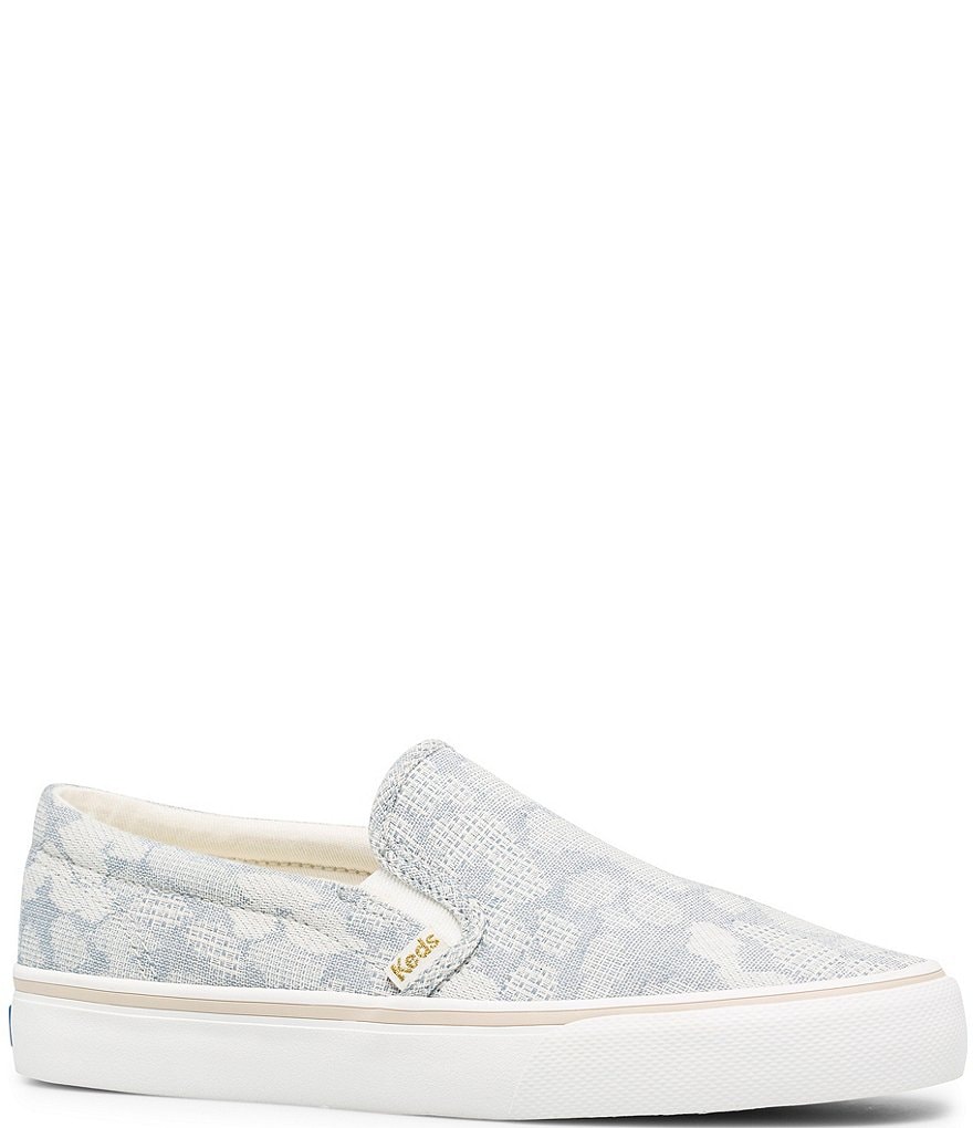Keds Jump Kick Leopard Chambray Slip-On Sneakers