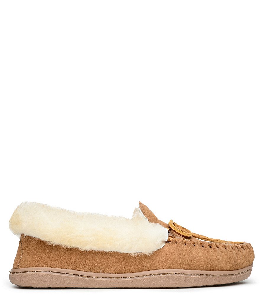 Minnetonka Alpine Suede Sheepskin Moc Slippers