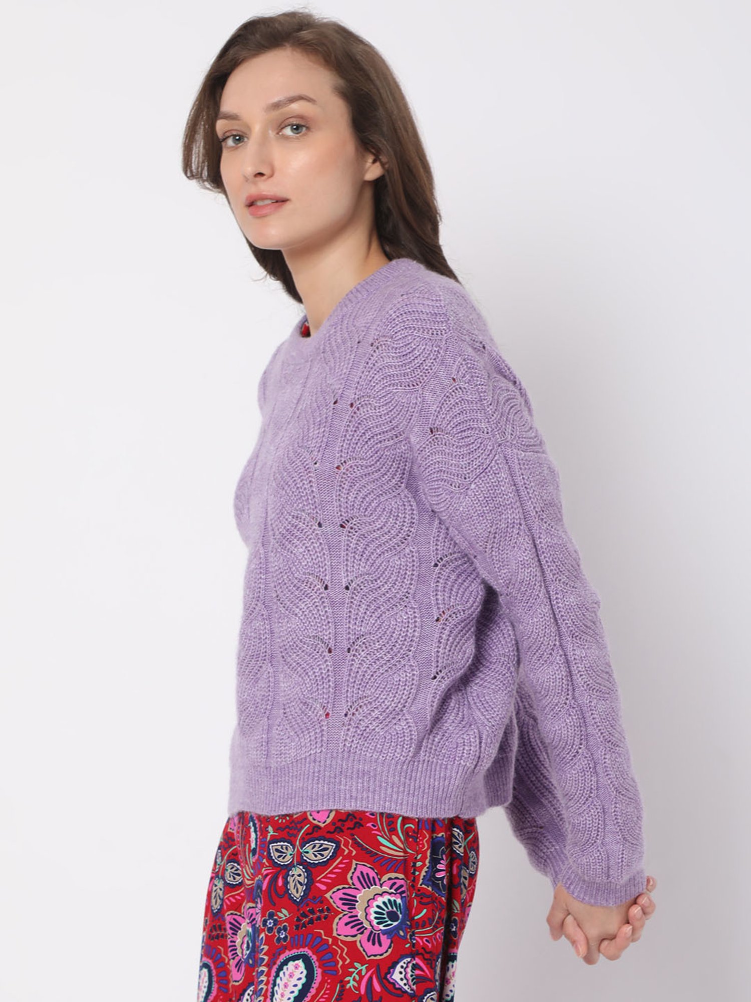 Vero Moda Violet Self Design Sweater