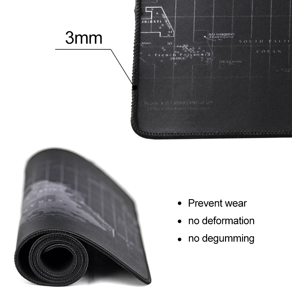 Gaming Mouse Pad, Extended Size 800*300*3mm(31.4&times;11.8&times;0.12 inch) for Professional eSports,World Map Large Mouse Pad for Wireless Mouse