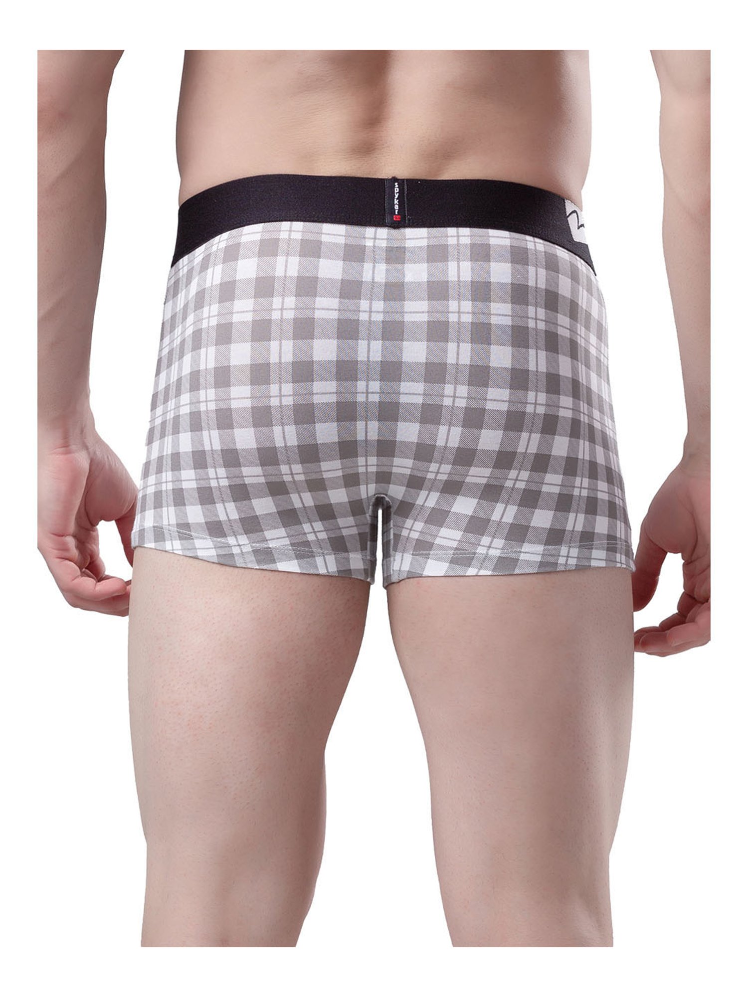 UnderJeans by Spykar White & Grey Checks Trunks