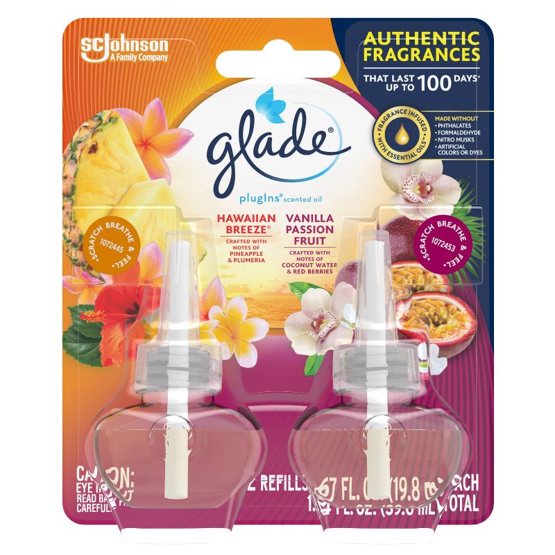 Glade Vanilla Passion Fruit Hawaiian Breeze PlugIns Refill - 2ct