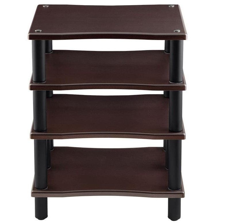 Monolith 4 Tier Audio Stand XL - Espresso, Open Air Design, Each Shelf Supports Up to 75 lbs., Perfect Way to Organize AV Components
