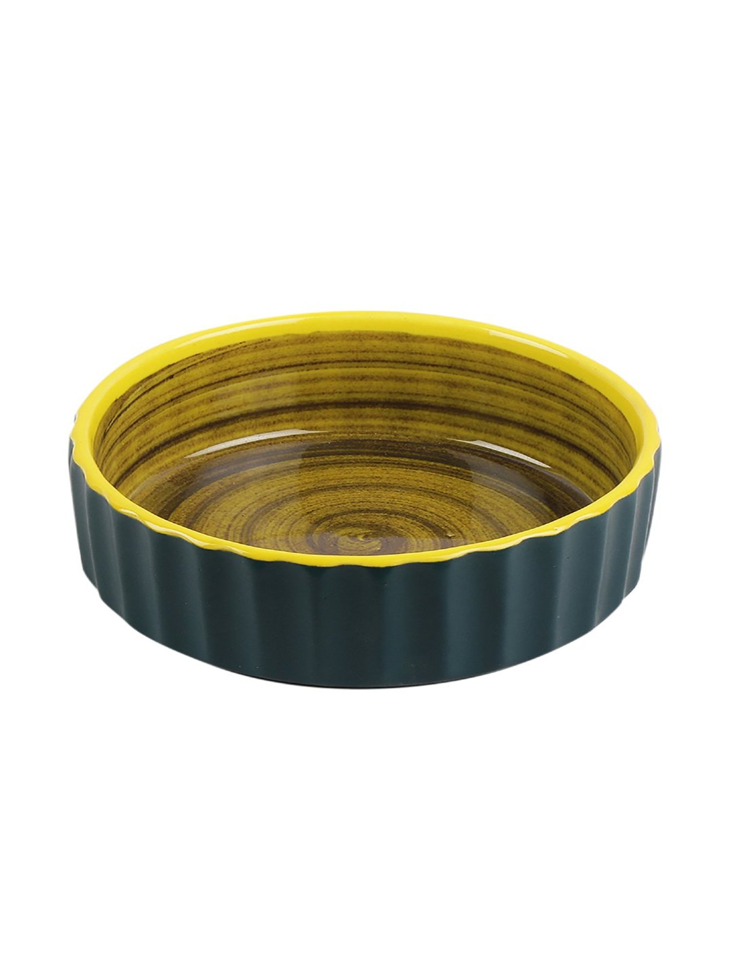 VarEesha Green Ceramic Serving Bowl - Set of 1