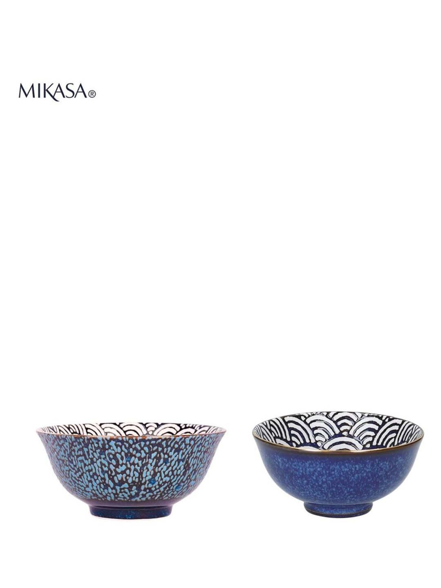 Mikasa 2-Piece Blue Medium Perfection Satori Serving Bowl Set
