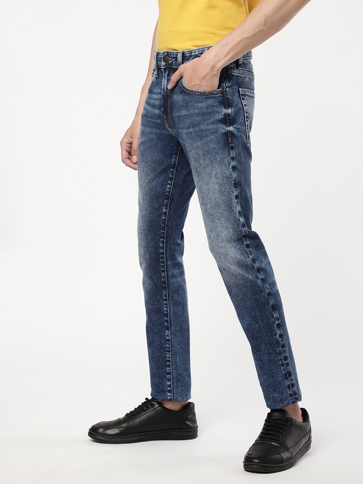 Passion Blue Slim Fit Heavily Washed Jeans