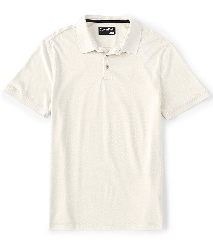 Calvin Klein Liquid Touch Dot Print Short-Sleeve Polo Shirt