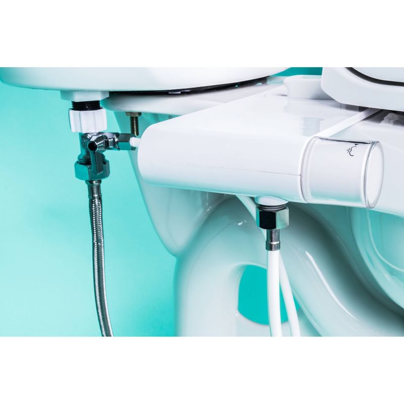 Rear and Feminine Ultra Thin Toilet Attachment with Self Cleaning Dual Nozzles White - Genie Bidet