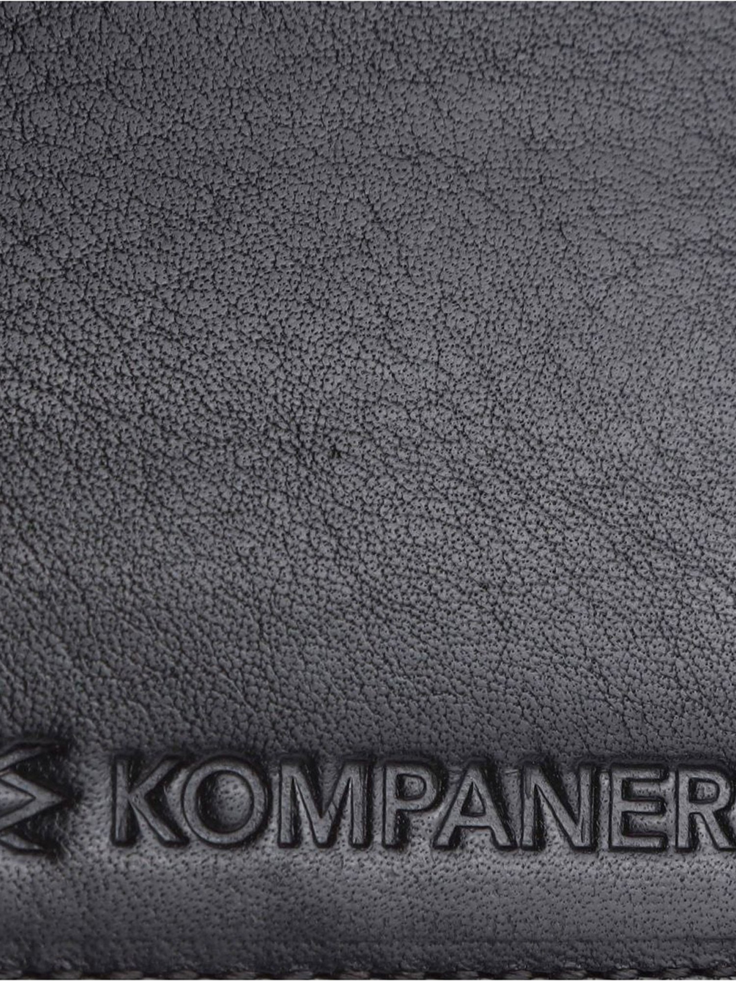 KOMPANERO Alexander Black Leather Textured Bi-Fold Wallet