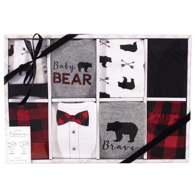 Little Treasure Baby Boy Boxed Gift Set, Baby Bear 8-Piece, 0-6 Months
