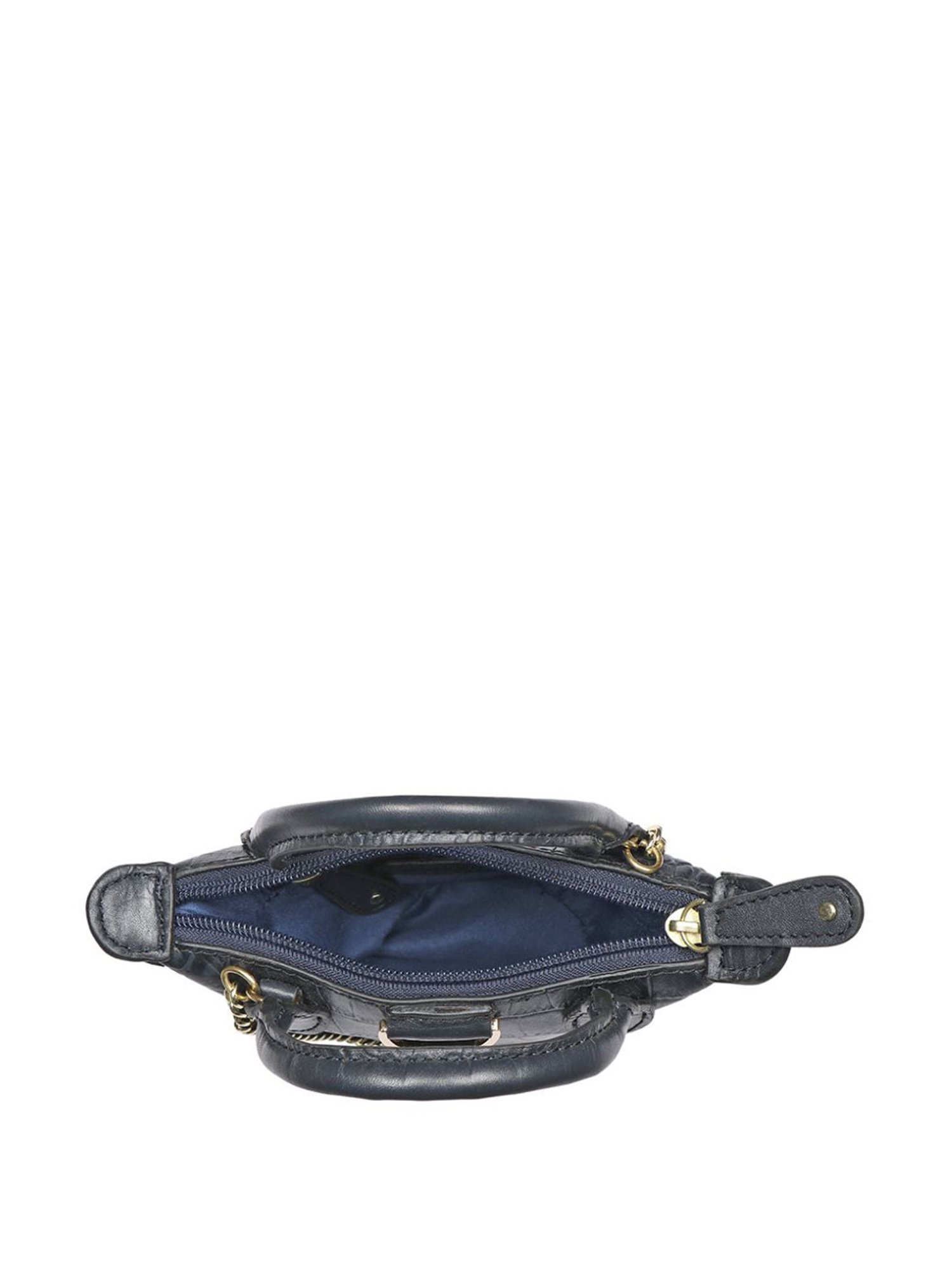 Hidesign Rosario 04 Blue Leather Textured Handbag