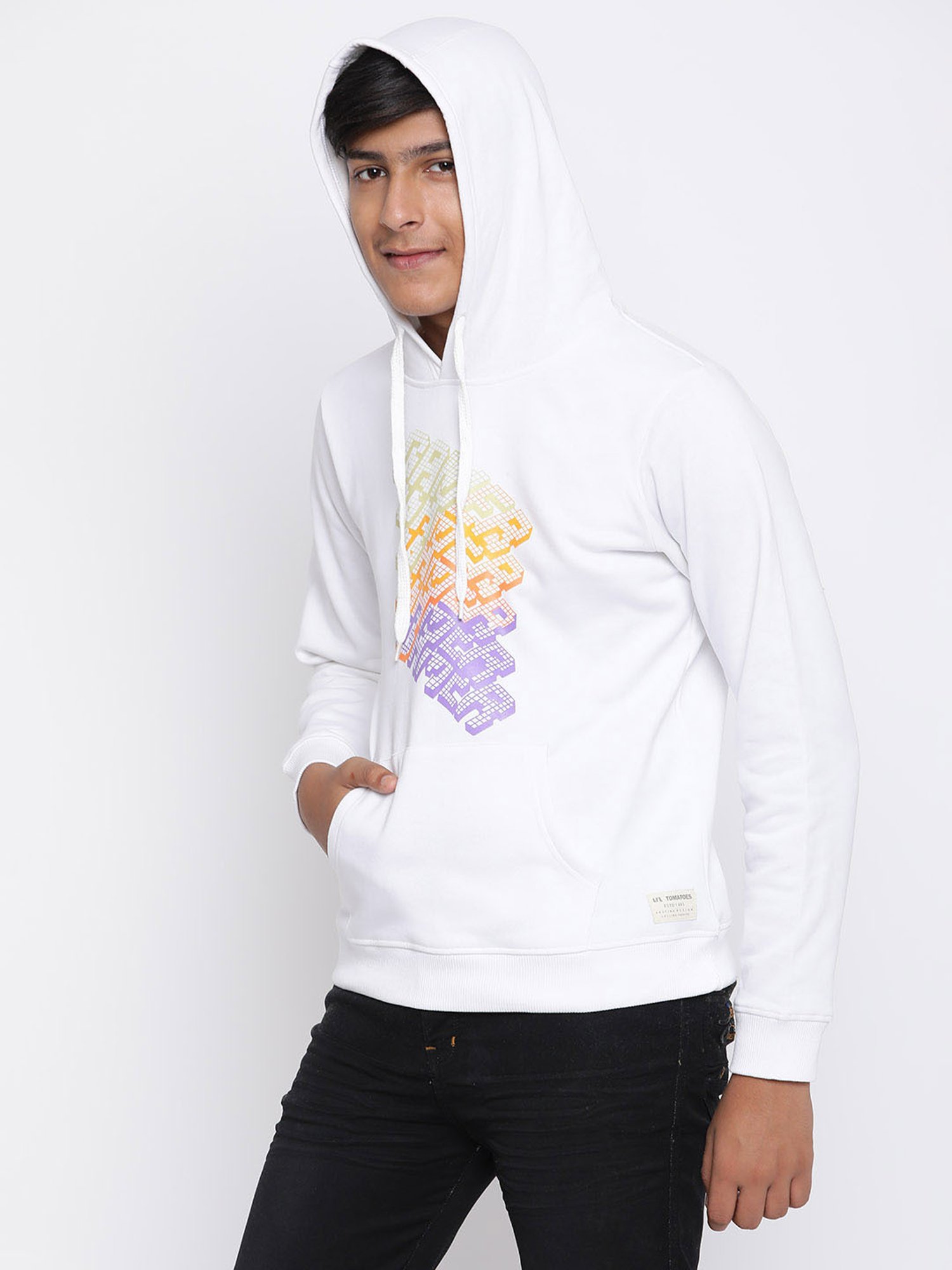 Lil Tomatoes Kids White Printed Full Sleeves Sweatshirt