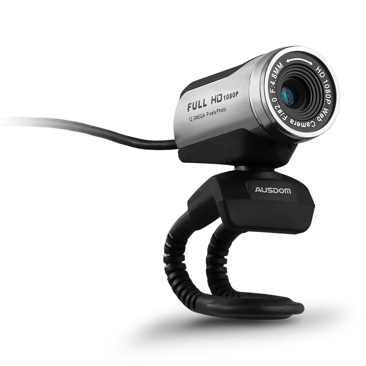 AUSDOM_reg; AW615 12.0M 1080P HD USB Webcam with Microphone for Laptop / Desktop / Skype / MSN, Auto