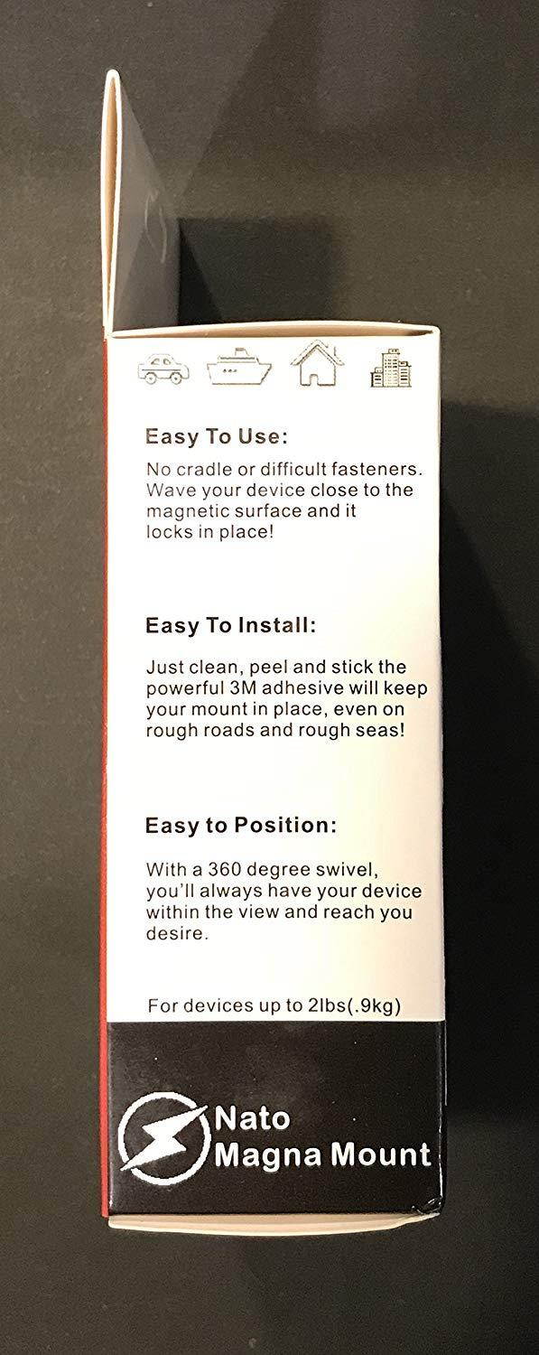 Nato Magna Mount [2 Pack] Magnetic Car Mount Holder for iPhone X 8 7s 6s Plus 5s Samsung Galaxy S8 Edge S7 S6 Note 5 Note 4, any cell phones or Tablets, Universal 360 degree, devices less than 2 Ib