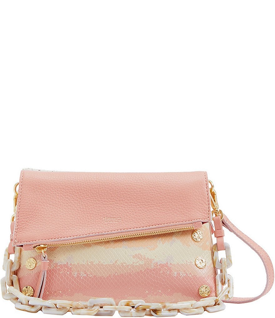 Hammitt Dillon Embossed Leather 6-Way Flap Small Crossbody Bag