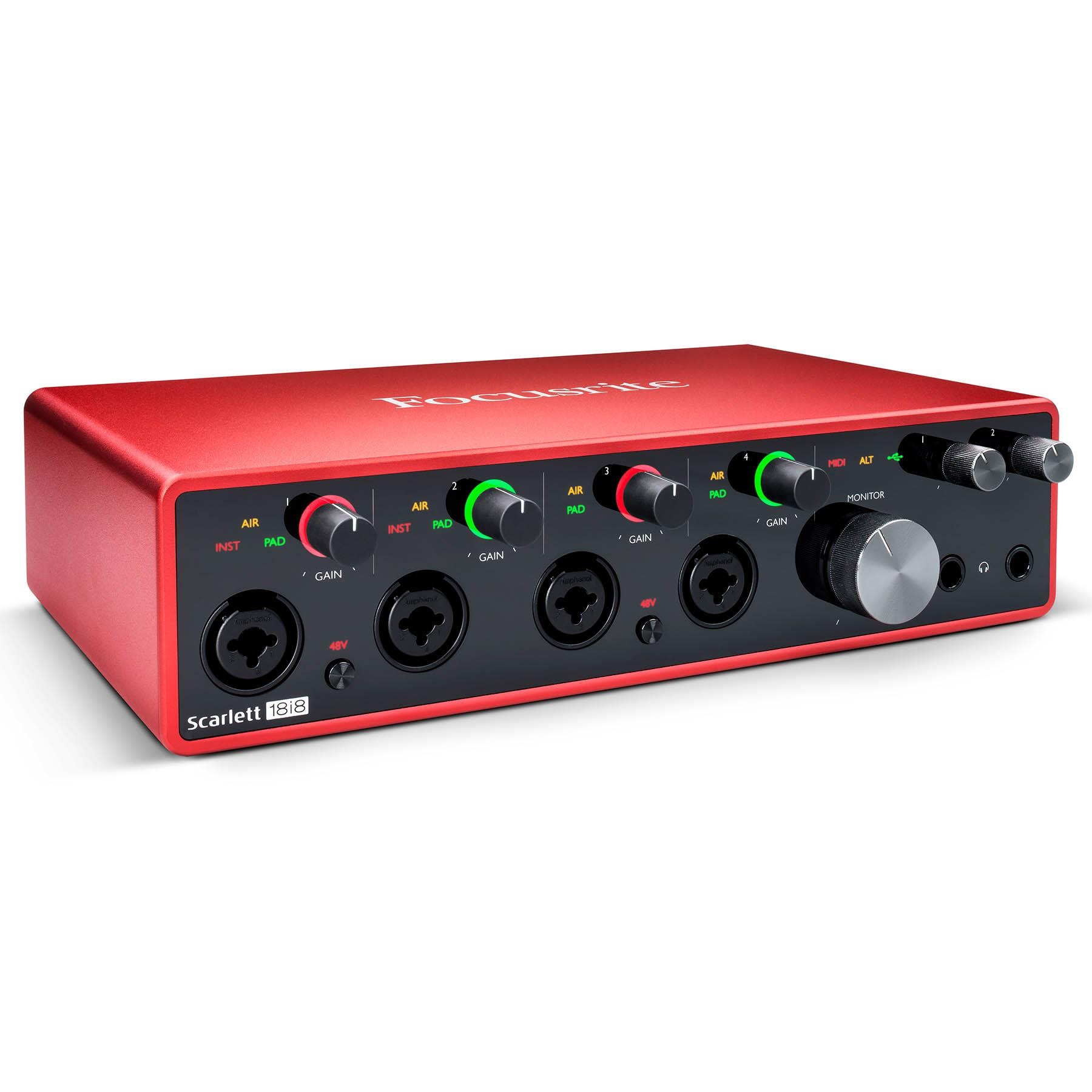 Focusrite Scarlett 18i8 3rd Gen Bundle with 4 20-Foot XLR & 1 Optical Cables
