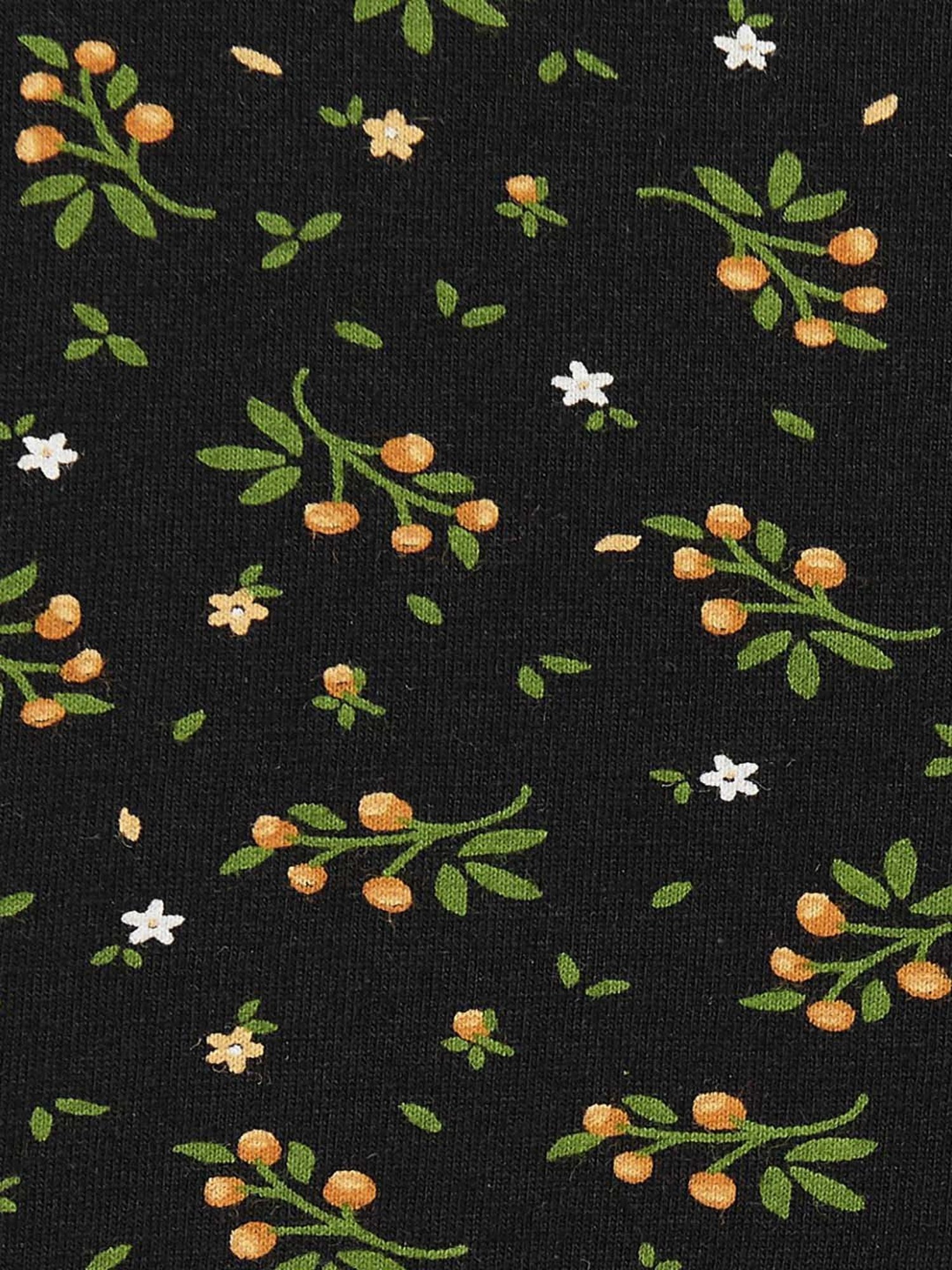 People by Pantaloons Black Cotton Floral Print Crop Top